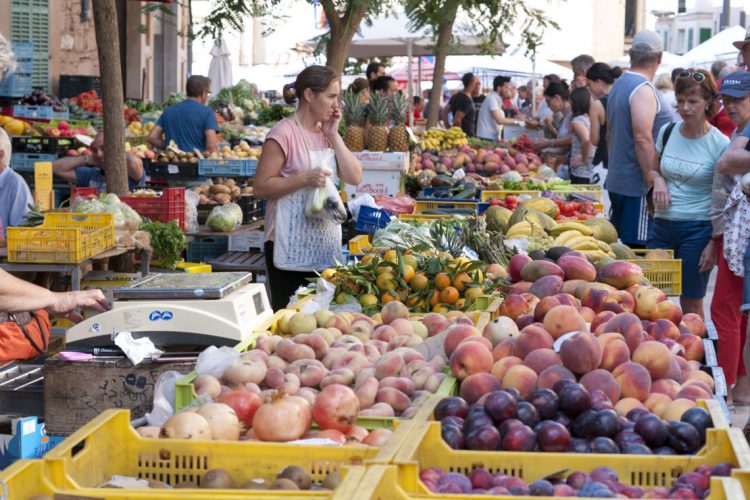 Mercados fruta gente